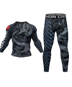 Rashguard mangalarga mas calzas Mma JiuJitsu Spandex Dragón