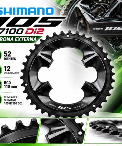 Corona Shimano 105 Di2 R7100 52 Dientes 12 Velocidades
